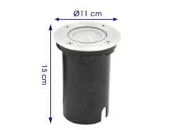 Konstsmide LED Bodeneinbaustrahler Mit 4 Farbscheiben, Ø 11 Cm, Edelstahl, IP67 -Bestes Beleuchtungs Geschäft led bodeneinbaustrahler mit 4 farbscheiben 11 cm e 2