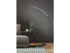 Trio Leuchten LED Bogenlampe BANGKOK Schwarz Matt Mit Großer Ausladung Und Dimmer