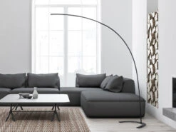 Trio Leuchten LED Bogenlampe SHANGHAI Dimmbar, 200cm Ausladung, Metall Schwarz -Bestes Beleuchtungs Geschäft led bogenlampe shanghai dimmbar 200cm ausladung me 3