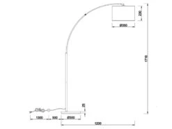 MeineWunschleuchte LED Bogenleuchte Stoff Organza Transparent Schwarz Innen Weiß, 171cm -Bestes Beleuchtungs Geschäft led bogenleuchte stoff organza transparent schwarz 5