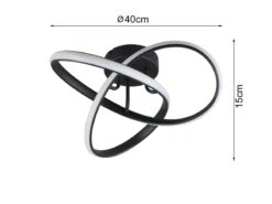 Reality Leuchten LED Decken- Und Wandleuchte MEO Metall Schwarz Durchmesser 40cm -Bestes Beleuchtungs Geschäft led decken und wandleuchte meo metall schwarz durc 2