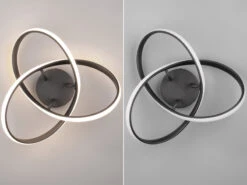 Reality Leuchten LED Decken- Und Wandleuchte MEO Metall Schwarz Durchmesser 40cm -Bestes Beleuchtungs Geschäft led decken und wandleuchte meo metall schwarz durc 3