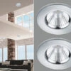 Trio Leuchten LED Deckeneinbaustrahler Rund Dimmbar 2er Set In Chrom, IP65 -Bestes Beleuchtungs Geschäft led deckeneinbaustrahler rund dimmbar 2er set in c
