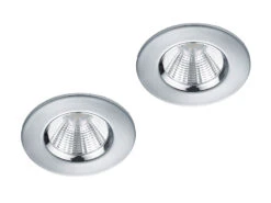 Trio Leuchten LED Deckeneinbaustrahler Rund Dimmbar 2er Set In Chrom, IP65 -Bestes Beleuchtungs Geschäft led deckeneinbaustrahler rund dimmbar 2er set in c 7
