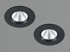 Trio Leuchten LED Deckeneinbaustrahler Rund Dimmbar 2er Set In Schwarz, IP65 -Bestes Beleuchtungs Geschäft led deckeneinbaustrahler rund dimmbar 2er set in s 2