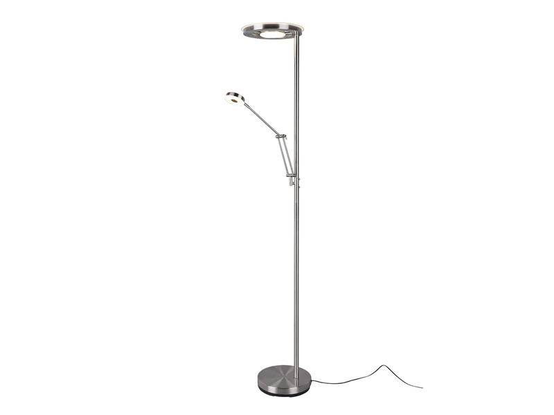 Trio Leuchten LED Deckenfluter BARRIE Mit Leselampe Verstellbar Silber 181cm 4 Trio Leuchten LED Deckenfluter BARRIE Mit Leselampe Verstellbar Silber 181cm – Bild 2