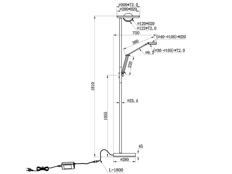 Trio Leuchten LED Deckenfluter BARRIE Mit Leselampe Verstellbar Silber 181cm 9 Trio Leuchten LED Deckenfluter BARRIE Mit Leselampe Verstellbar Silber 181cm – Bild 7