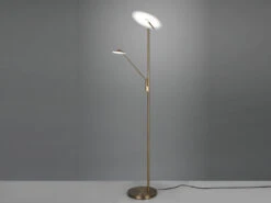 Trio Leuchten LED Deckenfluter BRANTFORD Altmessing Schwenkbar Mit Lesearm, Höhe 180cm -Bestes Beleuchtungs Geschäft led deckenfluter brantford altmessing schwenkbar m 2