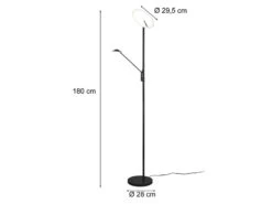 Trio Leuchten LED Deckenfluter BRANTFORD Schwarz Schwenkbar Mit Lesearm, Höhe 180cm -Bestes Beleuchtungs Geschäft led deckenfluter brantford schwarz schwenkbar mit 1 3