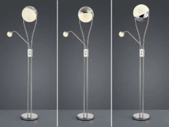 Trio Leuchten LED Deckenfluter CHRIS Mit Leselicht, Chrom Dimmbar Flexibel - 180cm -Bestes Beleuchtungs Geschäft led deckenfluter chris mit leselicht chrom dimmbar 2