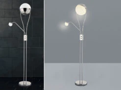 Trio Leuchten LED Deckenfluter CHRIS Mit Leselicht, Chrom Dimmbar Flexibel - 180cm