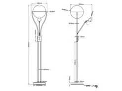 Trio Leuchten LED Deckenfluter CHRIS Mit Leselicht, Chrom Dimmbar Flexibel - 180cm -Bestes Beleuchtungs Geschäft led deckenfluter chris mit leselicht chrom dimmbar 4