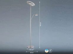 Fischer & Honsel LED Deckenfluter DENT Silber Mit Leselampe Dimmbar - Höhe 180cm 17 Fischer & Honsel LED Deckenfluter DENT Silber Mit Leselampe Dimmbar - Höhe 180cm -Bestes Beleuchtungs Geschäft led deckenfluter dent silber mit leselampe dimmbar 3