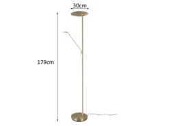 Trio Leuchten LED Deckenfluter EDMONTON Mit Leselampe Verstellbar Messing 179cm -Bestes Beleuchtungs Geschäft led deckenfluter edmonton mit leselampe verstellba 3