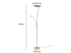 Trio Leuchten LED Deckenfluter GRANBY Messing Schwenkbar Mit Lesearm, Höhe 180cm -Bestes Beleuchtungs Geschäft led deckenfluter granby messing schwenkbar mit les 3