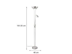 MeineWunschleuchte LED Deckenfluter Mit Leselampe In Silber Matt, Höhe 181,5cm 7 MeineWunschleuchte LED Deckenfluter Mit Leselampe In Silber Matt, Höhe 181,5cm -Bestes Beleuchtungs Geschäft led deckenfluter mit leselampe in silber matt hoeh 2