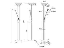 Reality Leuchten LED Deckenfluter ORSON Schwarz Mit Leselicht, Dimmbar Flexibel - 180cm -Bestes Beleuchtungs Geschäft led deckenfluter orson schwarz mit leselicht dimmb 7