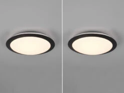 Trio Leuchten LED Deckenleuchte 2er Set In Schwarz Ø 29cm, IP44 - Badlampen -Bestes Beleuchtungs Geschäft led deckenleuchte 2er set in schwarz 29cm ip44 bad 2