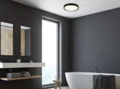 Trio Leuchten LED Deckenleuchte 2er Set In Schwarz Matt Ø 33cm, IP44 - Badlampen -Bestes Beleuchtungs Geschäft led deckenleuchte 2er set in schwarz matt 33cm ip4 7