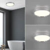 Trio Leuchten LED Deckenleuchte 2er Set In Silber Chrom Ø 33cm, IP44 - Badlampen -Bestes Beleuchtungs Geschäft led deckenleuchte 2er set in silber chrom 33cm ip4