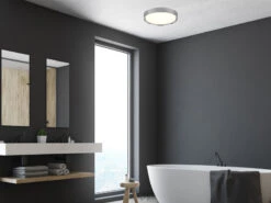 Trio Leuchten LED Deckenleuchte 2er Set In Silber Chrom Ø 33cm, IP44 - Badlampen -Bestes Beleuchtungs Geschäft led deckenleuchte 2er set in silber chrom 33cm ip4 6