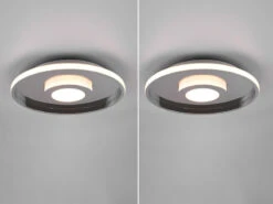 Trio Leuchten LED Deckenleuchte 2er Set Silber Chrom Ø 30cm Mit Switch Dimmer, IP44 -Bestes Beleuchtungs Geschäft led deckenleuchte 2er set silber chrom 30cm mit sw 2