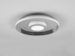 Trio Leuchten LED Deckenleuchte 2er Set Silber Chrom Ø 30cm Mit Switch Dimmer, IP44 -Bestes Beleuchtungs Geschäft led deckenleuchte 2er set silber chrom 30cm mit sw 8