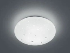 Reality Leuchten LED Deckenleuchte ACHAT Mit Sternenhimmel Kunststoff Weiß - Ø 27cm