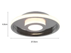 Trio Leuchten LED Deckenleuchte ASCARI, Rund, Silber Chrom, Ø 30cm, Dimmbar, IP44 -Bestes Beleuchtungs Geschäft led deckenleuchte ascari rund silber chrom 30cm di 3