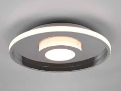 Trio Leuchten LED Deckenleuchte ASCARI, Rund, Silber Chrom, Ø 40cm, Dimmbar, IP44 -Bestes Beleuchtungs Geschäft led deckenleuchte ascari rund silber chrom 40cm di 2