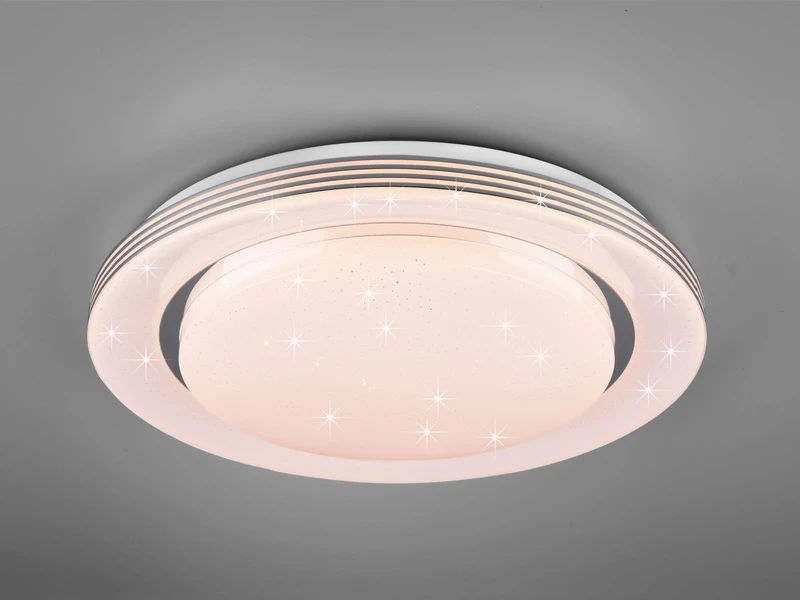 Reality Leuchten LED Deckenleuchte ATRIA Fernbedienung, Dimmbar Sternenhimmel, Weiß Ø38cm 5 Reality Leuchten LED Deckenleuchte ATRIA Fernbedienung, Dimmbar Sternenhimmel, Weiß Ø38cm – Bild 3