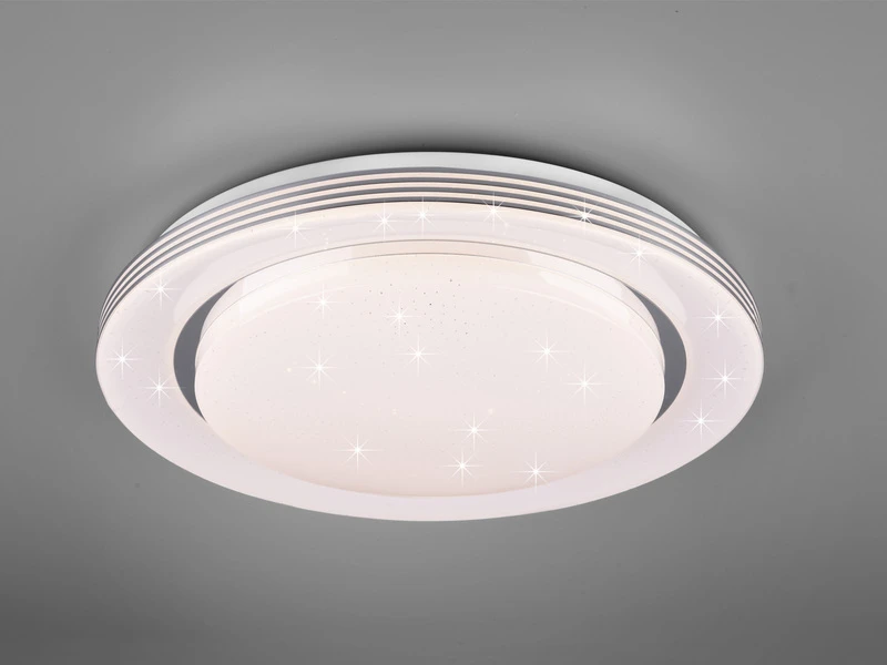 Reality Leuchten LED Deckenleuchte ATRIA Fernbedienung, Dimmbar Sternenhimmel, Weiß Ø38cm 7 Reality Leuchten LED Deckenleuchte ATRIA Fernbedienung, Dimmbar Sternenhimmel, Weiß Ø38cm – Bild 5