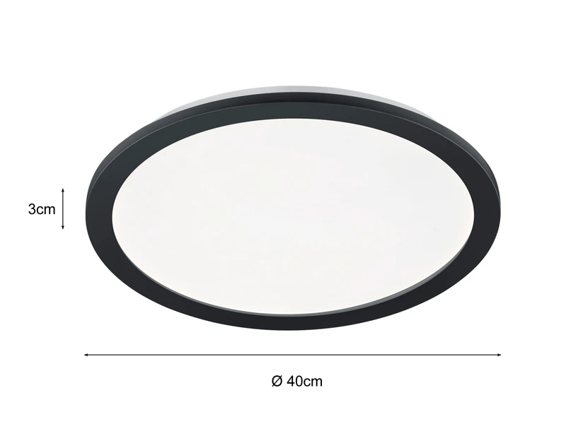 Trio Leuchten LED Deckenleuchte CAMILLA Schwarz Matt Mit Switch Dimmer, Ø 40cm IP44 6 Trio Leuchten LED Deckenleuchte CAMILLA Schwarz Matt Mit Switch Dimmer, Ø 40cm IP44 – Bild 4