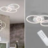 Reality Leuchten LED Deckenleuchte CIRCLE Weiß 3 Ringe Verstellbar, Nachtlicht Ø43cm -Bestes Beleuchtungs Geschäft led deckenleuchte circle weiss 3 ringe verstellbar