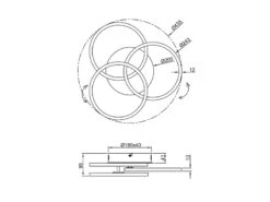 Reality Leuchten LED Deckenleuchte CIRCLE Weiß 3 Ringe Verstellbar, Nachtlicht Ø43cm -Bestes Beleuchtungs Geschäft led deckenleuchte circle weiss 3 ringe verstellbar 8