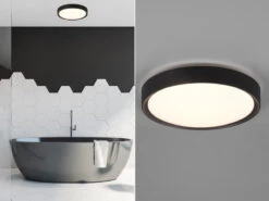 Trio Leuchten LED Deckenleuchte CLARIMO In Schwarz Matt Ø 33cm, IP44 - Badlampen