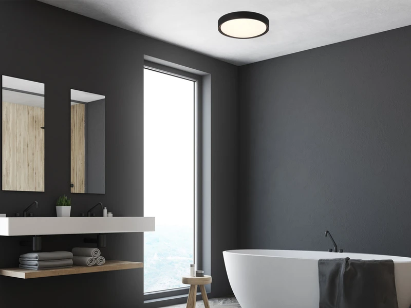 Trio Leuchten LED Deckenleuchte CLARIMO In Schwarz Matt Ø 33cm, IP44 - Badlampen 9 Trio Leuchten LED Deckenleuchte CLARIMO In Schwarz Matt Ø 33cm, IP44 - Badlampen – Bild 7