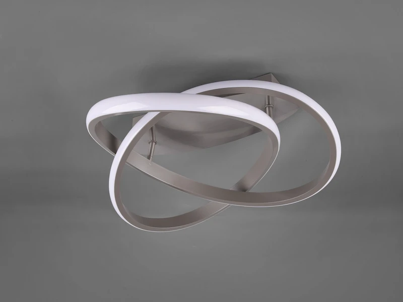 Reality Leuchten LED Deckenleuchte COURSE Silber, Stufen Dimmer Ø45cm, 3000K Warmweiß 5 Reality Leuchten LED Deckenleuchte COURSE Silber, Stufen Dimmer Ø45cm, 3000K Warmweiß – Bild 3