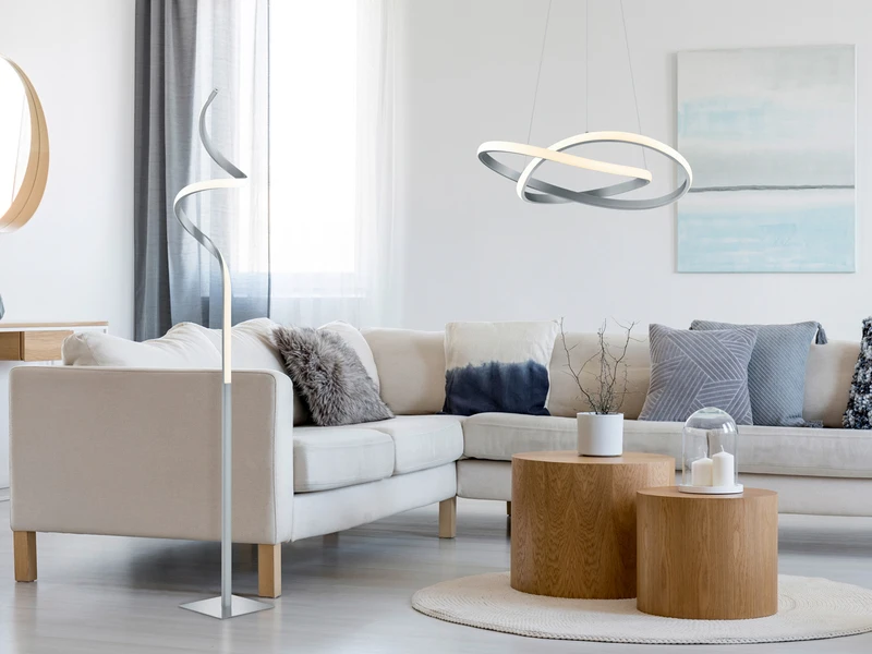 Reality Leuchten LED Deckenleuchte COURSE Silber, Stufen Dimmer Ø45cm, 3000K Warmweiß 10 Reality Leuchten LED Deckenleuchte COURSE Silber, Stufen Dimmer Ø45cm, 3000K Warmweiß – Bild 8