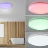 Trio Leuchten LED Deckenleuchte FRODENO Fernbedienung Dimmbar Sternenhimmel Farbwechsel Ø48cm
