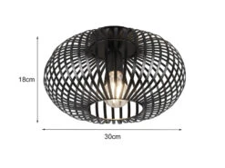 Trio Leuchten LED Deckenleuchte Gitter Lampenschirm Metall In Schwarz Ø 30cm 13 Trio Leuchten LED Deckenleuchte Gitter Lampenschirm Metall In Schwarz Ø 30cm -Bestes Beleuchtungs Geschäft led deckenleuchte gitter lampenschirm metall in sc 3