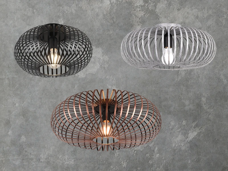 Trio Leuchten LED Deckenleuchte Gitter Lampenschirm Metall In Schwarz Ø 30cm 9 Trio Leuchten LED Deckenleuchte Gitter Lampenschirm Metall In Schwarz Ø 30cm – Bild 7