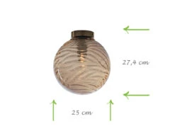 MeineWunschleuchte LED Deckenleuchte Glaskugel Wellenmuster Champagner, Globe Ø25cm -Bestes Beleuchtungs Geschäft led deckenleuchte glaskugel wellenmuster champagne 3