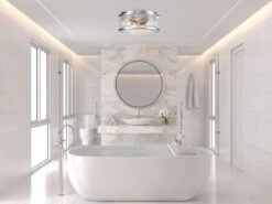 MeineWunschleuchte LED Deckenleuchte In Chrom Für Badezimmer & Wohnraum, Ø30,5cm -Bestes Beleuchtungs Geschäft led deckenleuchte in chrom fuer badezimmer wohnrau 3