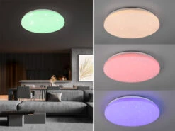 Reality Leuchten LED Deckenleuchte KIRA Fernbedienung Dimmbar Sternenhimmel Farbwechsel, Ø38cm