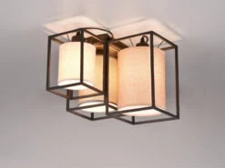 MeineWunschleuchte LED Deckenleuchte Metall Mit Drei Stoffschirmen Breite 40cm -Bestes Beleuchtungs Geschäft led deckenleuchte metall mit drei stoffschirmen br 3