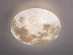 Reality Leuchten LED Deckenleuchte MOONIKA Mondcover In Weiß Ø37cm, IP44 Badlampe -Bestes Beleuchtungs Geschäft led deckenleuchte moonika mondcover in weiss 37cm 1 2