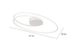 Wofi LED Deckenleuchte NIA Flach Dimmbar Weiß, Breite 61cm -Bestes Beleuchtungs Geschäft led deckenleuchte nia flach dimmbar weiss breite 6 2