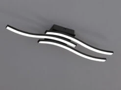 Reality Leuchten LED Deckenleuchte ROUTE 3 Flammig Metall Schwarz 56x12cm Warmweiß