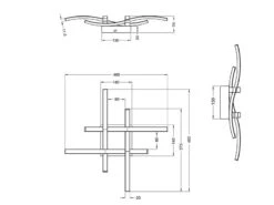 Reality Leuchten LED Deckenleuchte ROUTE 4 Flammig Metall Schwarz 46x46cm Neutralweiß -Bestes Beleuchtungs Geschäft led deckenleuchte route 4 flammig metall schwarz 4 3